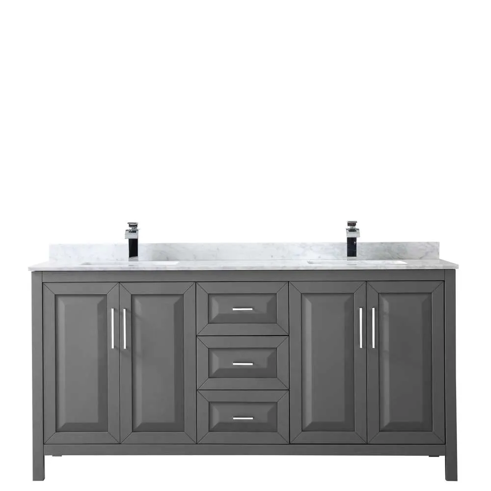 Daria 72 Inch Double Bathroom Vanity in Dark Gray