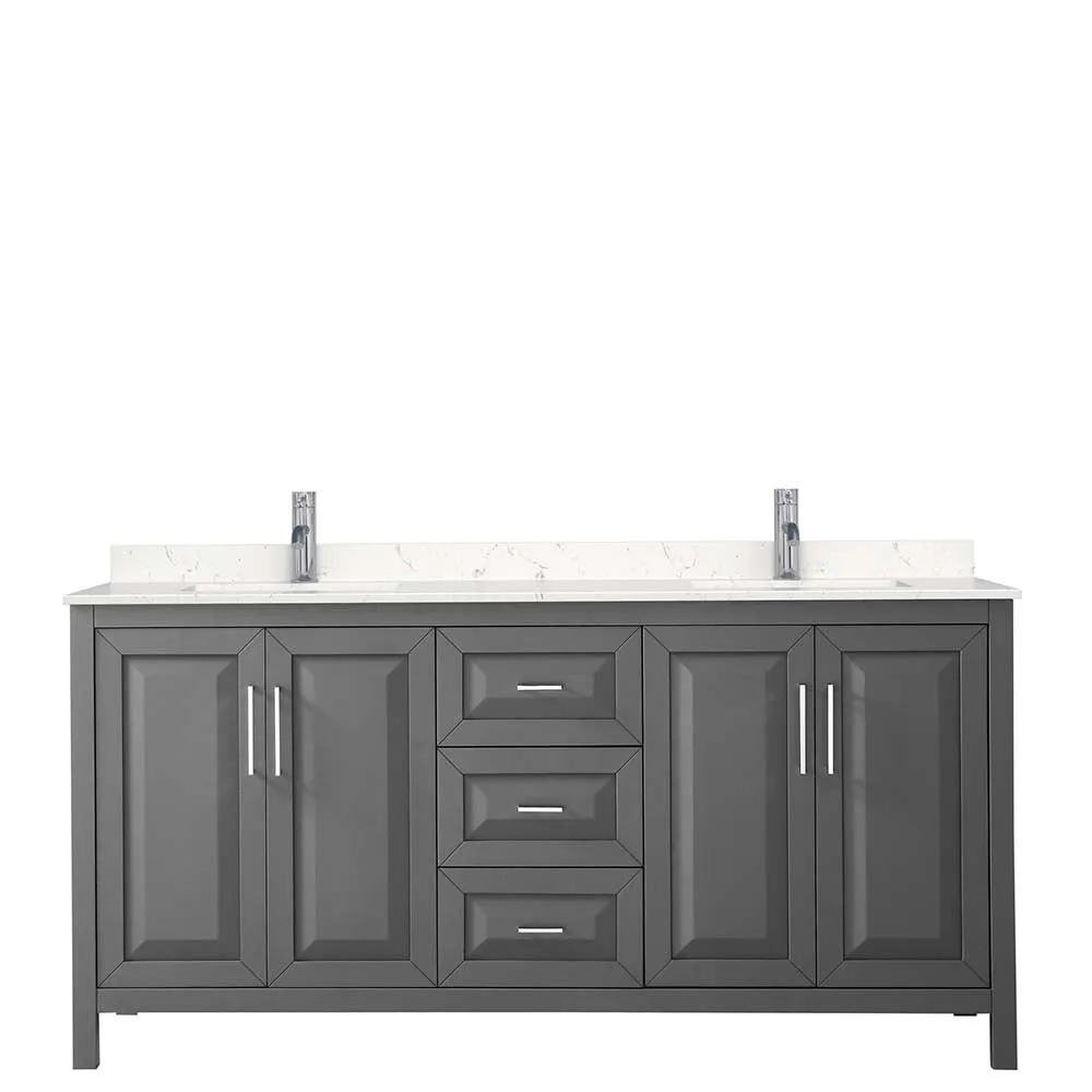 Daria 72 Inch Double Bathroom Vanity in Dark Gray