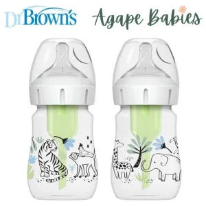 Dr. Brown's 5oz/150ml WN Options  Designer Bottles (Jungle Design), 2-Pack