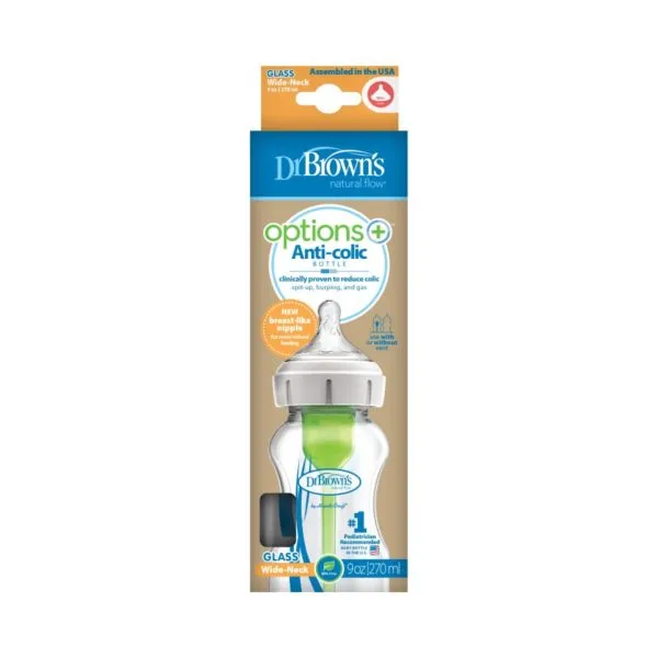 Dr Brown's 9 oz/270 ml Glass Wide-Neck "Options " Bottle (1 Pack)