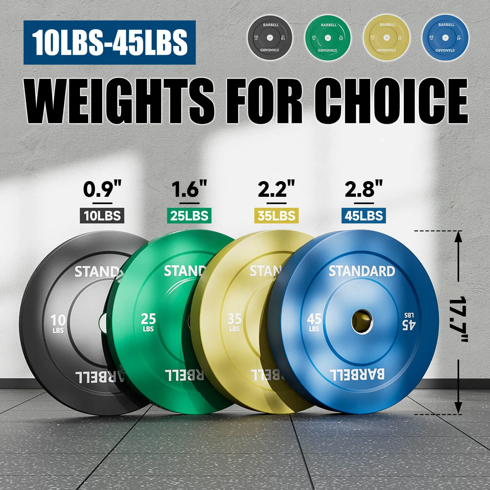 EZ Grip Bumper Plates 230LBS Colorful