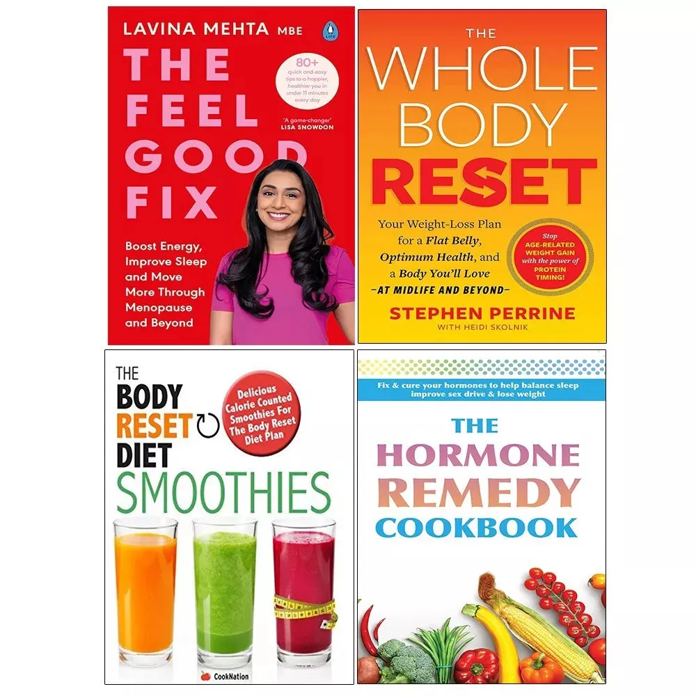 Feel Good Fix,Whole Body Reset,Body Reset Diet,Hormone Remedy 4 Books Set