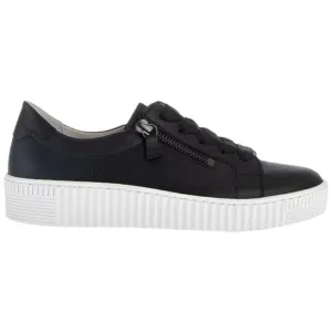 Gabor Wisdom Black Leather Trainers