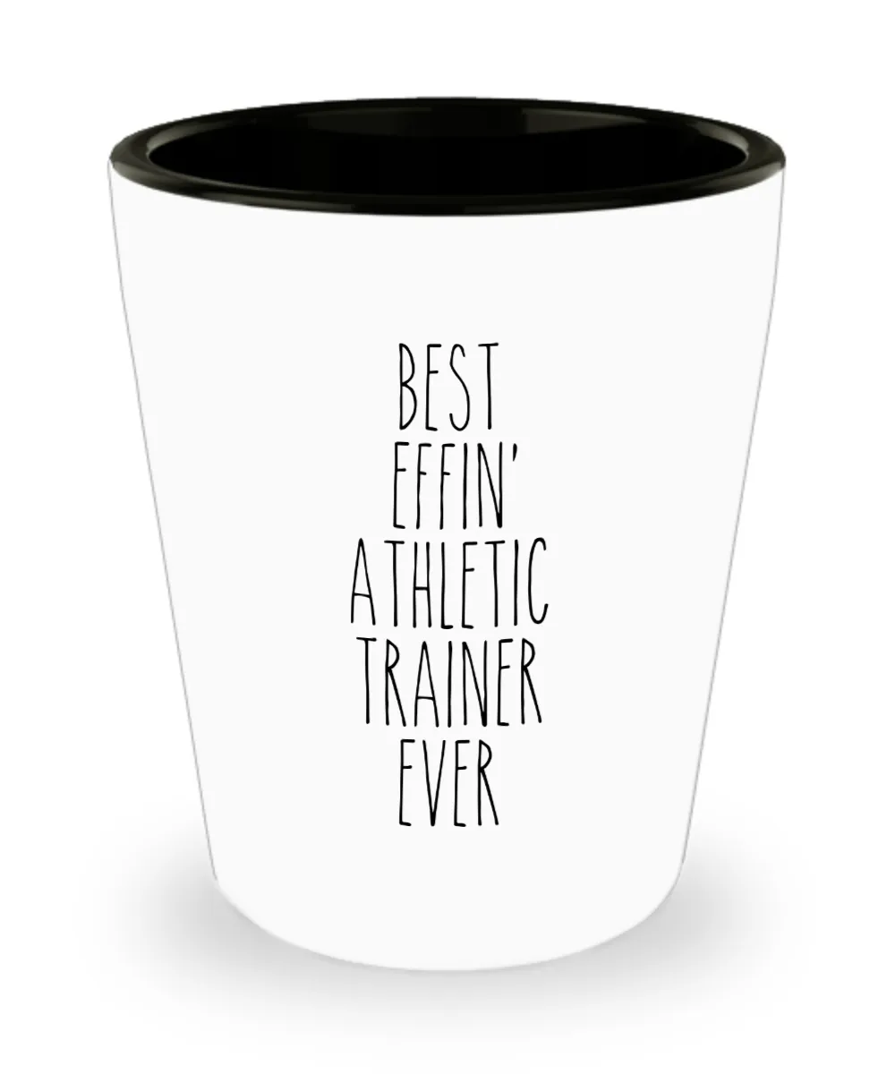 Gift For Athletic Trainer Best Effin' Athletic Trainer Ever Ceramic Shot Glass Funny Coworker Gifts