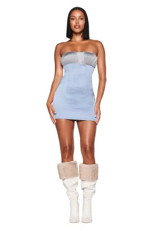 GLACIA MINI DRESS - BLUE