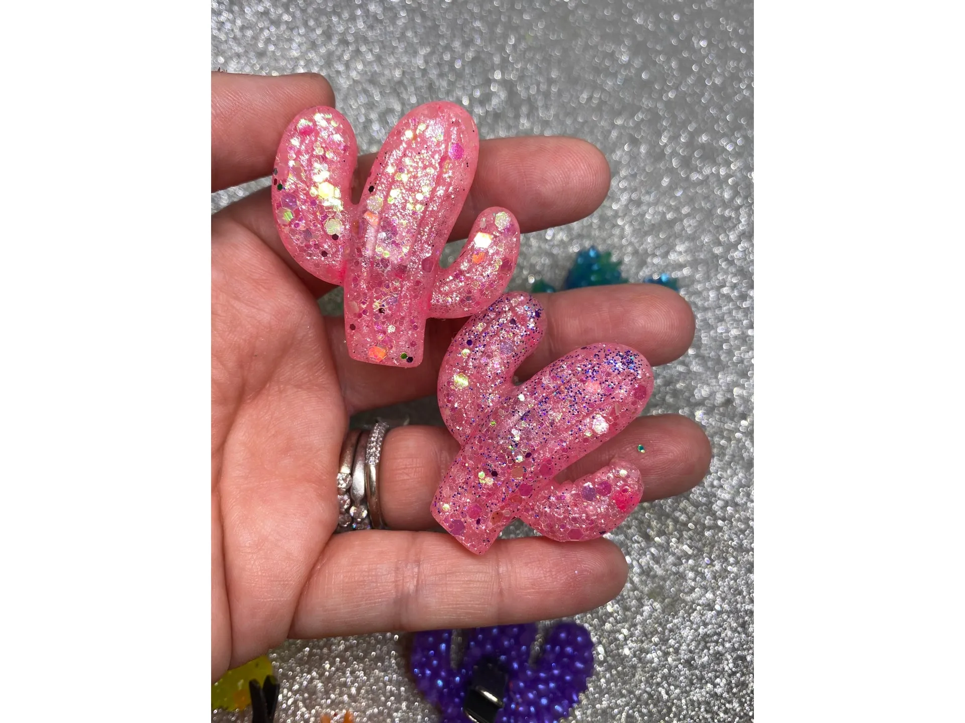 Glitter Cactus Vent Clip Car Freshie - 2 PACKS