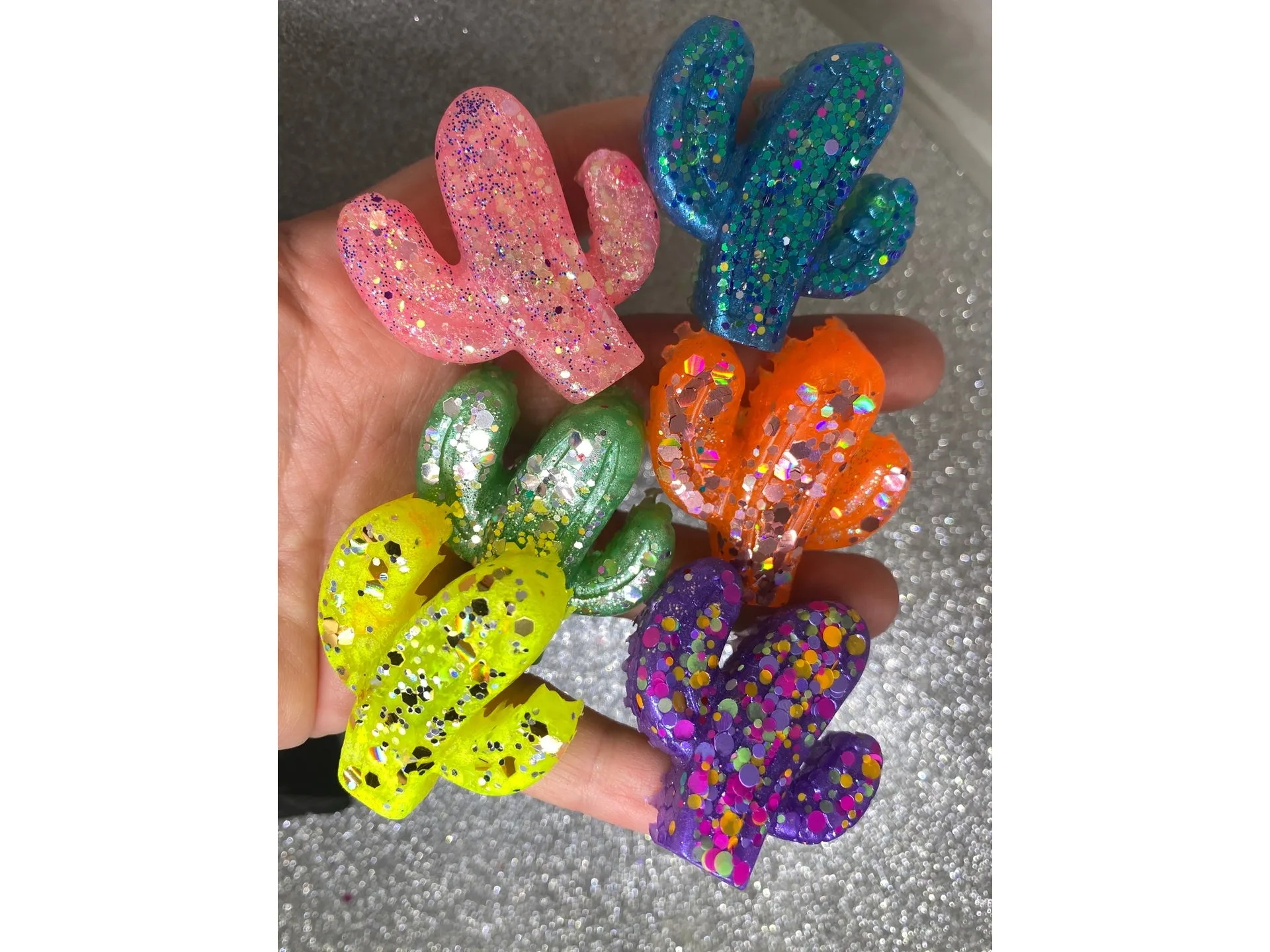Glitter Cactus Vent Clip Car Freshie - 2 PACKS