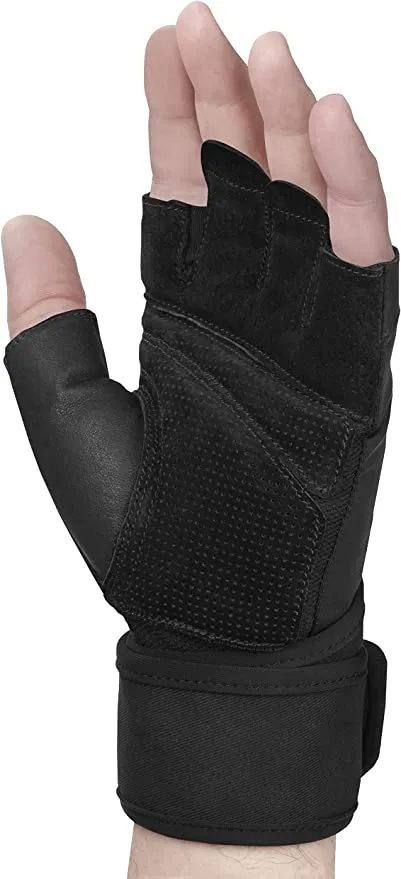 Harbinger Unisex's Pro WristWrap Gloves 2.0 - Black