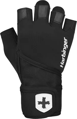 Harbinger Unisex's Pro WristWrap Gloves 2.0 - Black