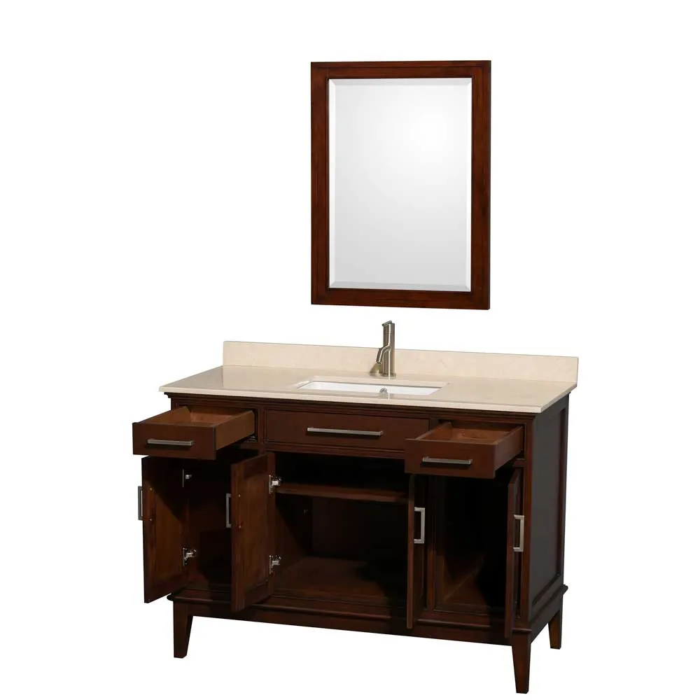 Hatton 48 Inch Single Bathroom Vanity in Dark Chestnut