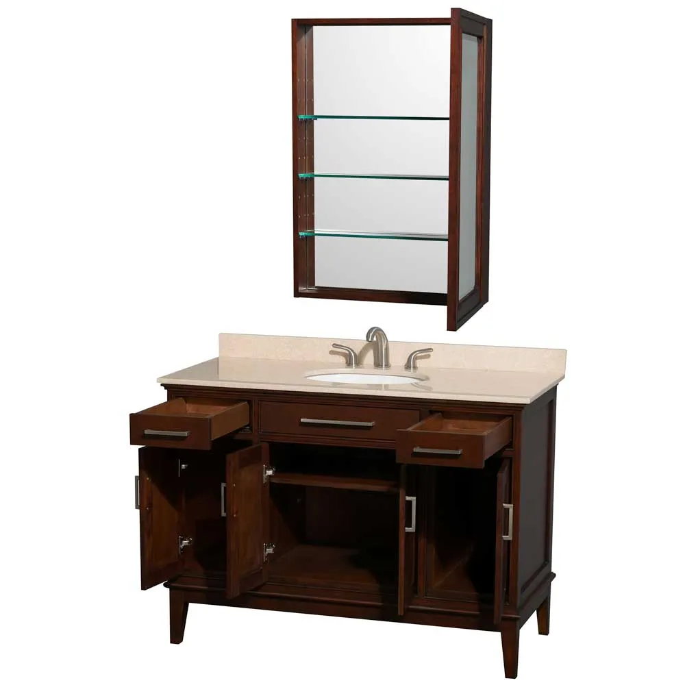 Hatton 48 Inch Single Bathroom Vanity in Dark Chestnut