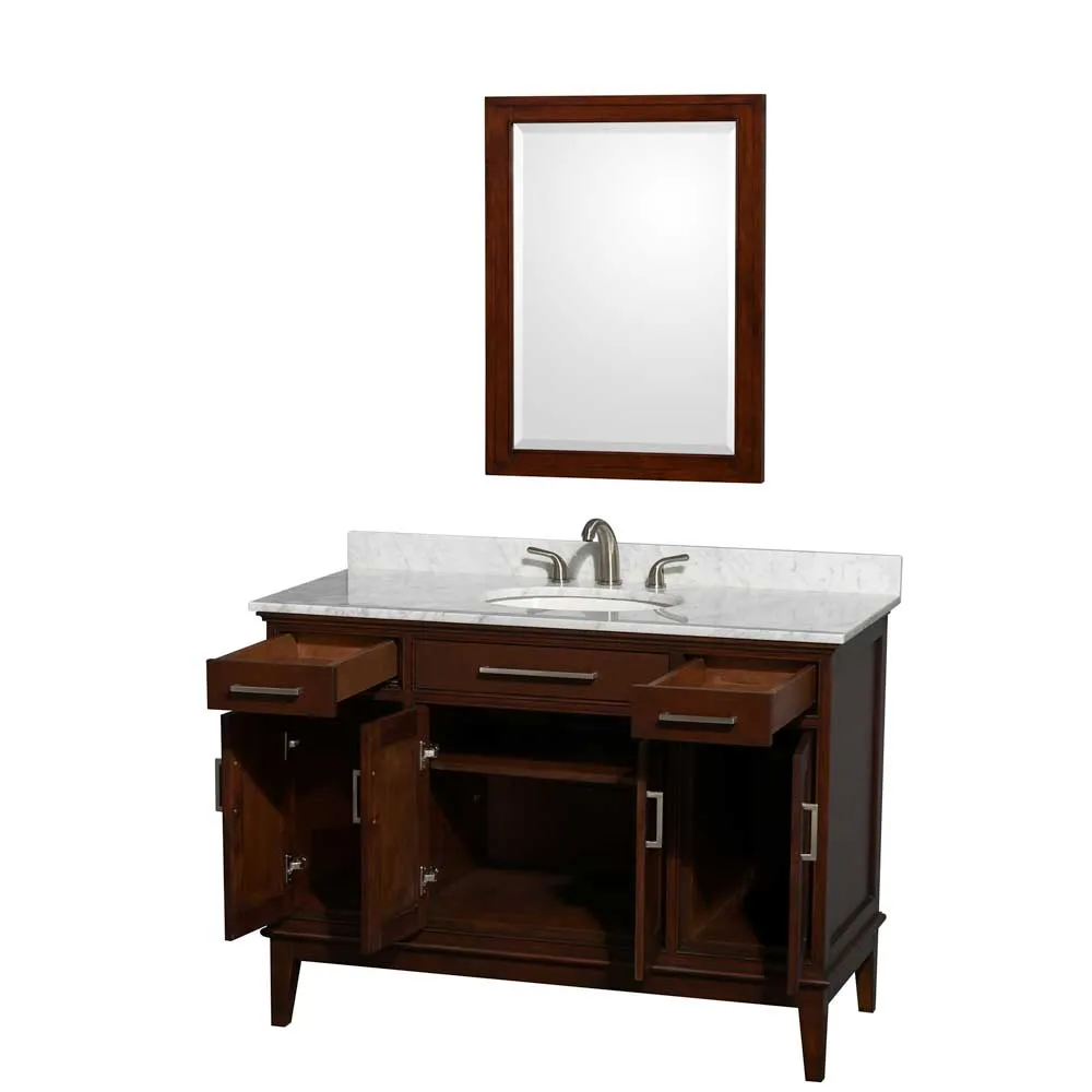 Hatton 48 Inch Single Bathroom Vanity in Dark Chestnut