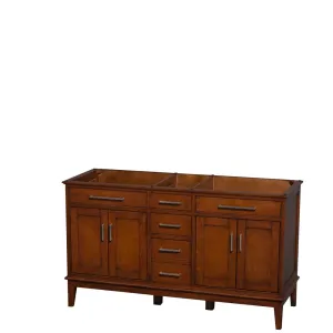Hatton 60 Inch Double Bathroom Vanity in Light Chestnut