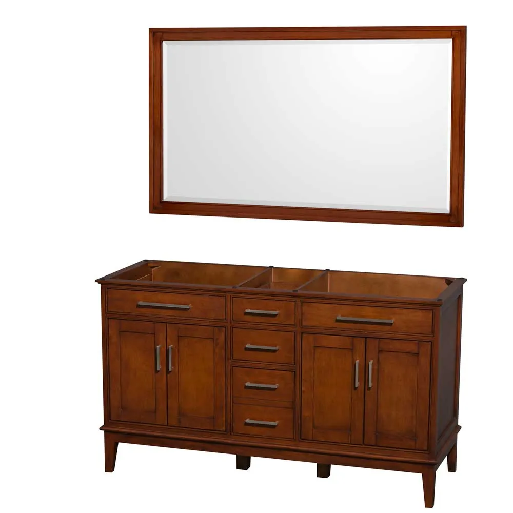 Hatton 60 Inch Double Bathroom Vanity in Light Chestnut