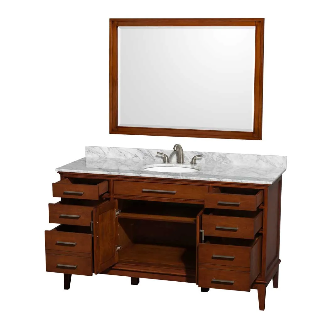 Hatton 60 Inch Single Bathroom Vanity in Light Chestnut