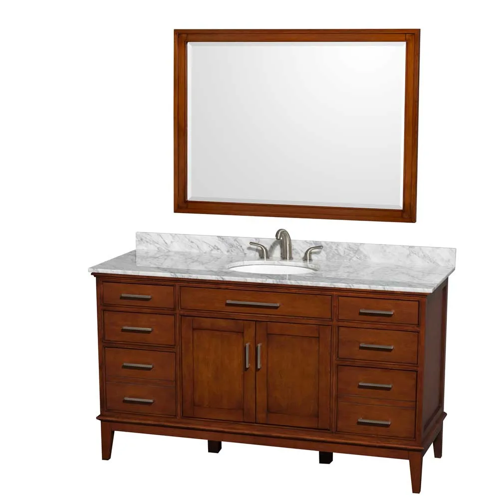 Hatton 60 Inch Single Bathroom Vanity in Light Chestnut