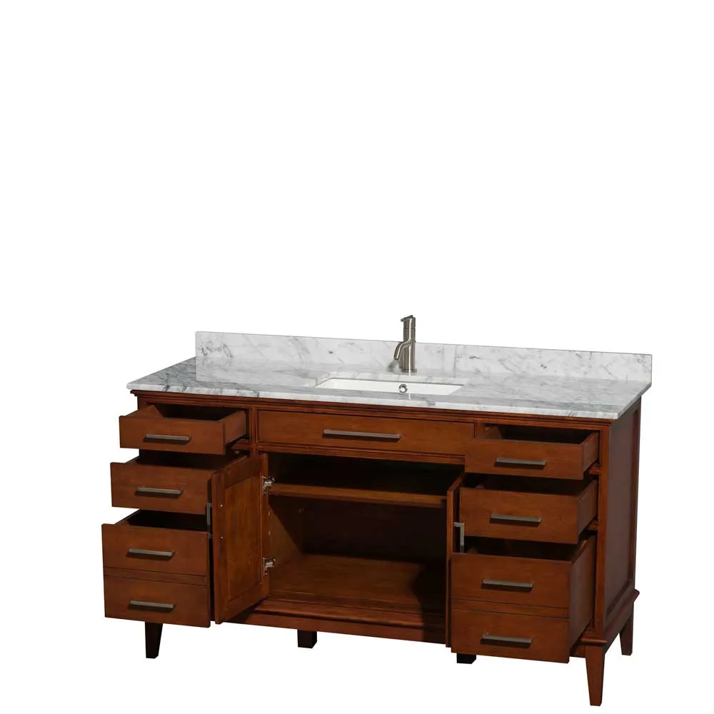 Hatton 60 Inch Single Bathroom Vanity in Light Chestnut