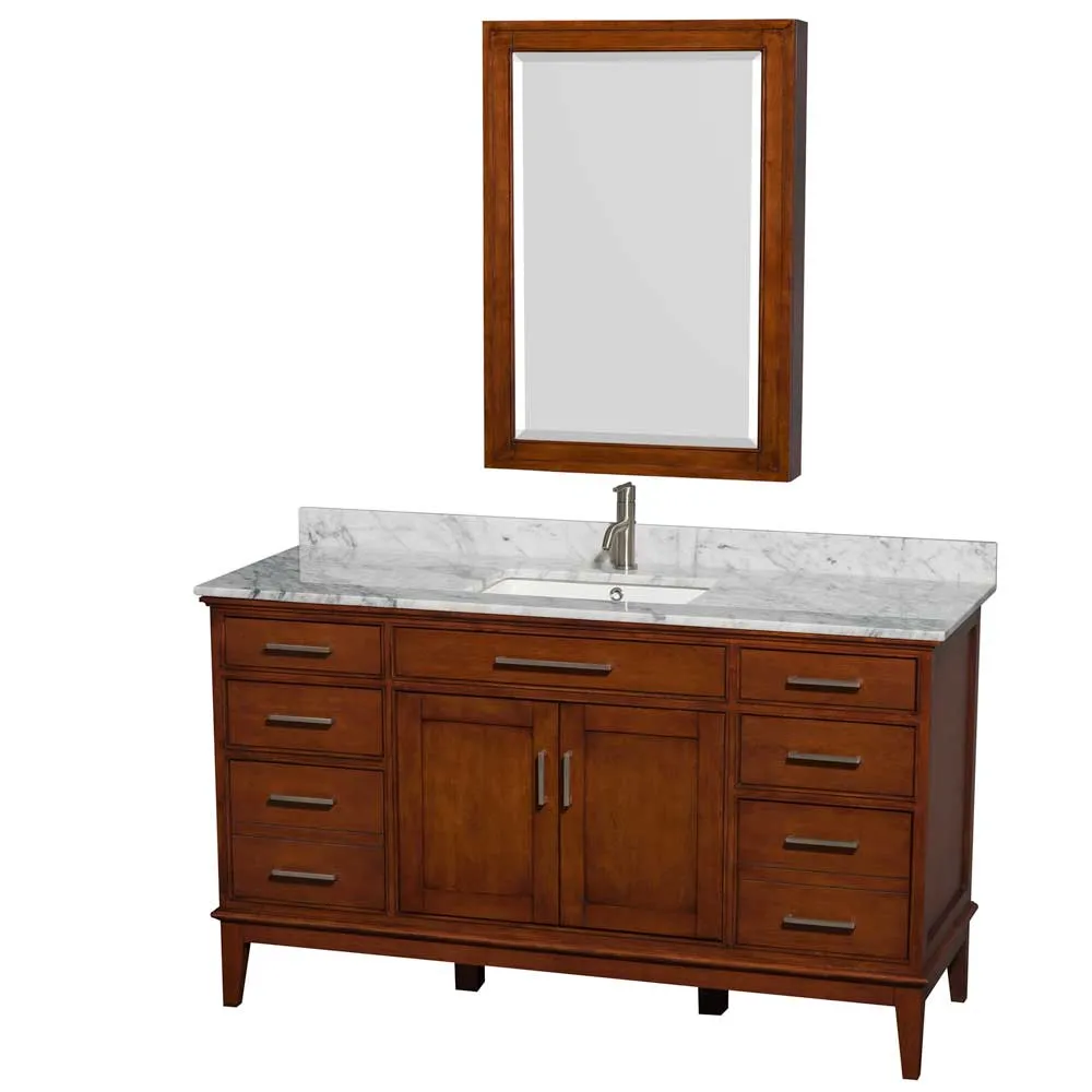 Hatton 60 Inch Single Bathroom Vanity in Light Chestnut