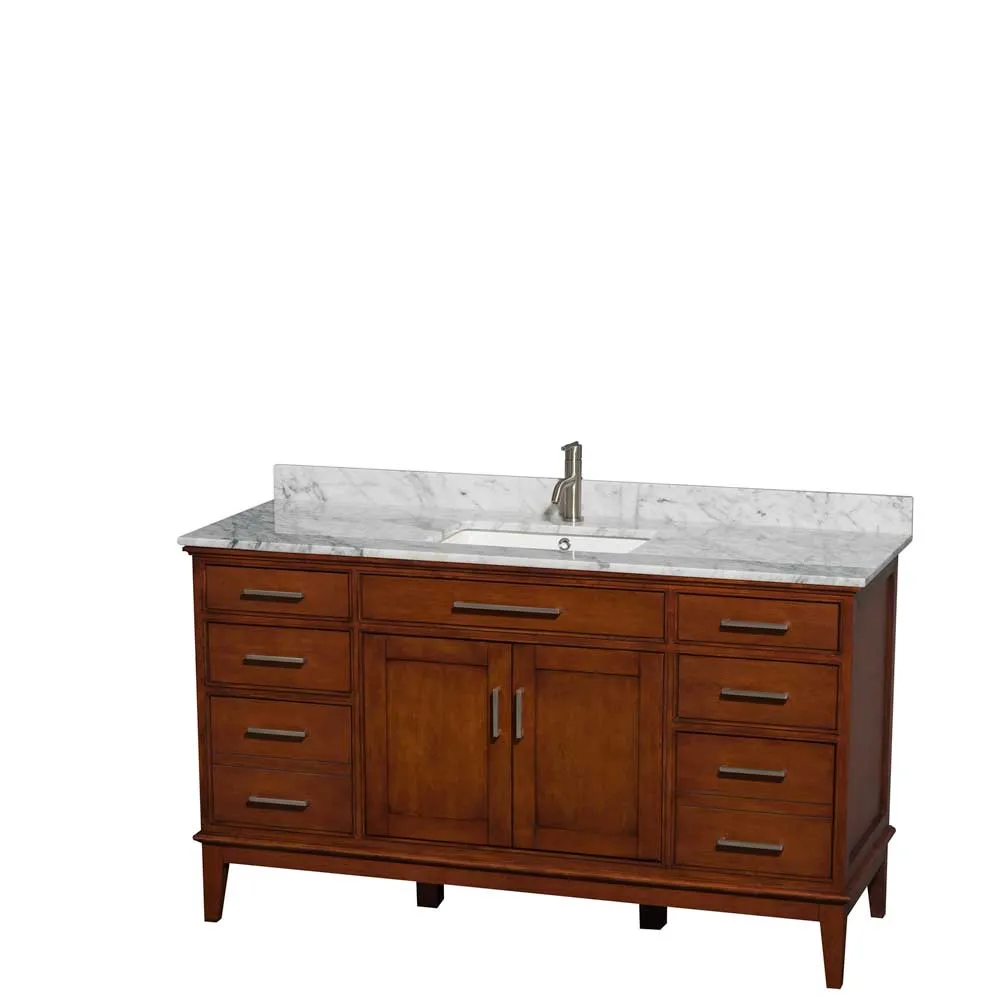 Hatton 60 Inch Single Bathroom Vanity in Light Chestnut