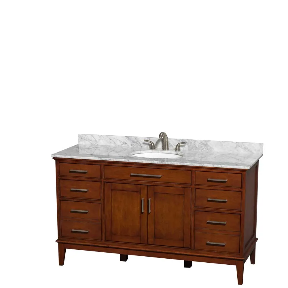 Hatton 60 Inch Single Bathroom Vanity in Light Chestnut