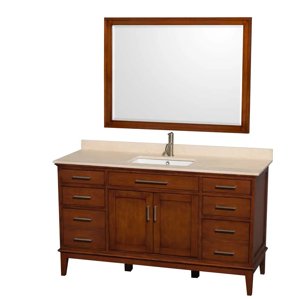 Hatton 60 Inch Single Bathroom Vanity in Light Chestnut