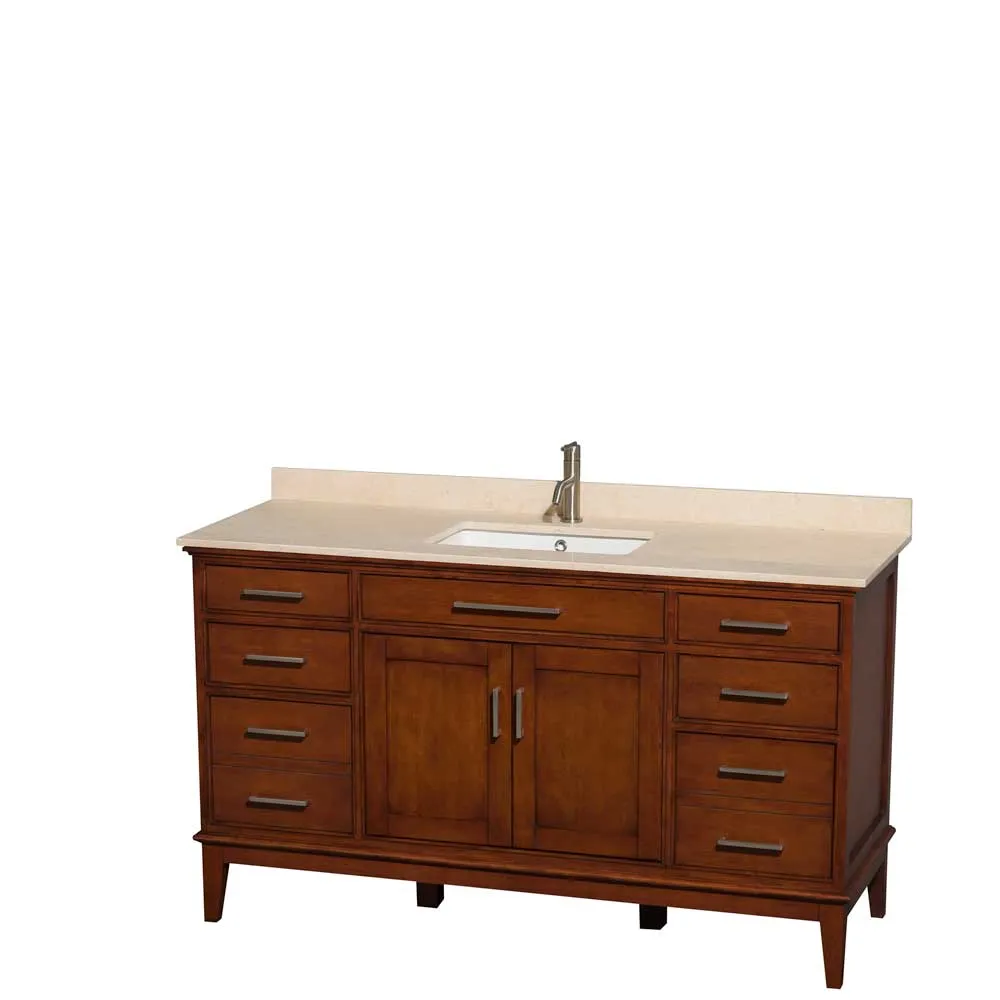 Hatton 60 Inch Single Bathroom Vanity in Light Chestnut