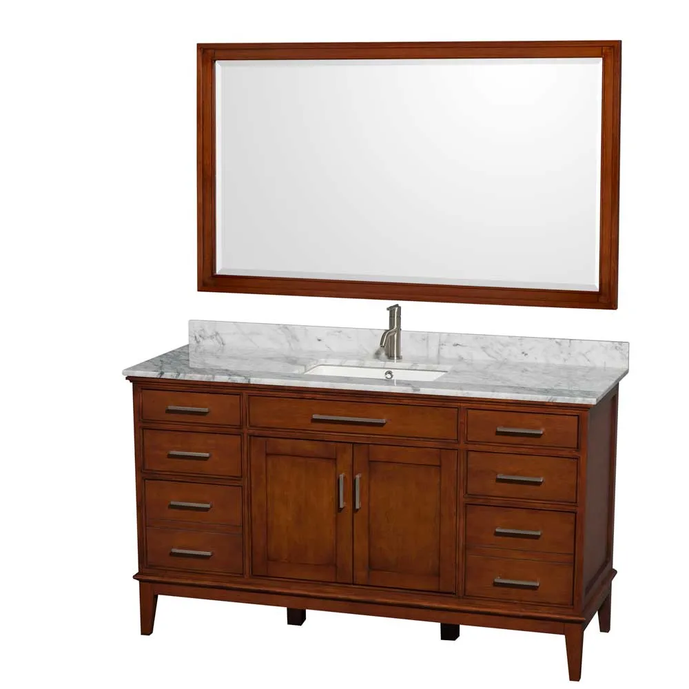 Hatton 60 Inch Single Bathroom Vanity in Light Chestnut