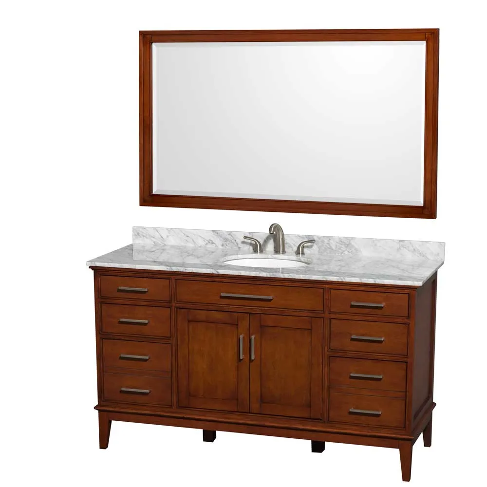 Hatton 60 Inch Single Bathroom Vanity in Light Chestnut