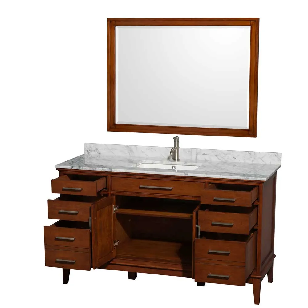 Hatton 60 Inch Single Bathroom Vanity in Light Chestnut