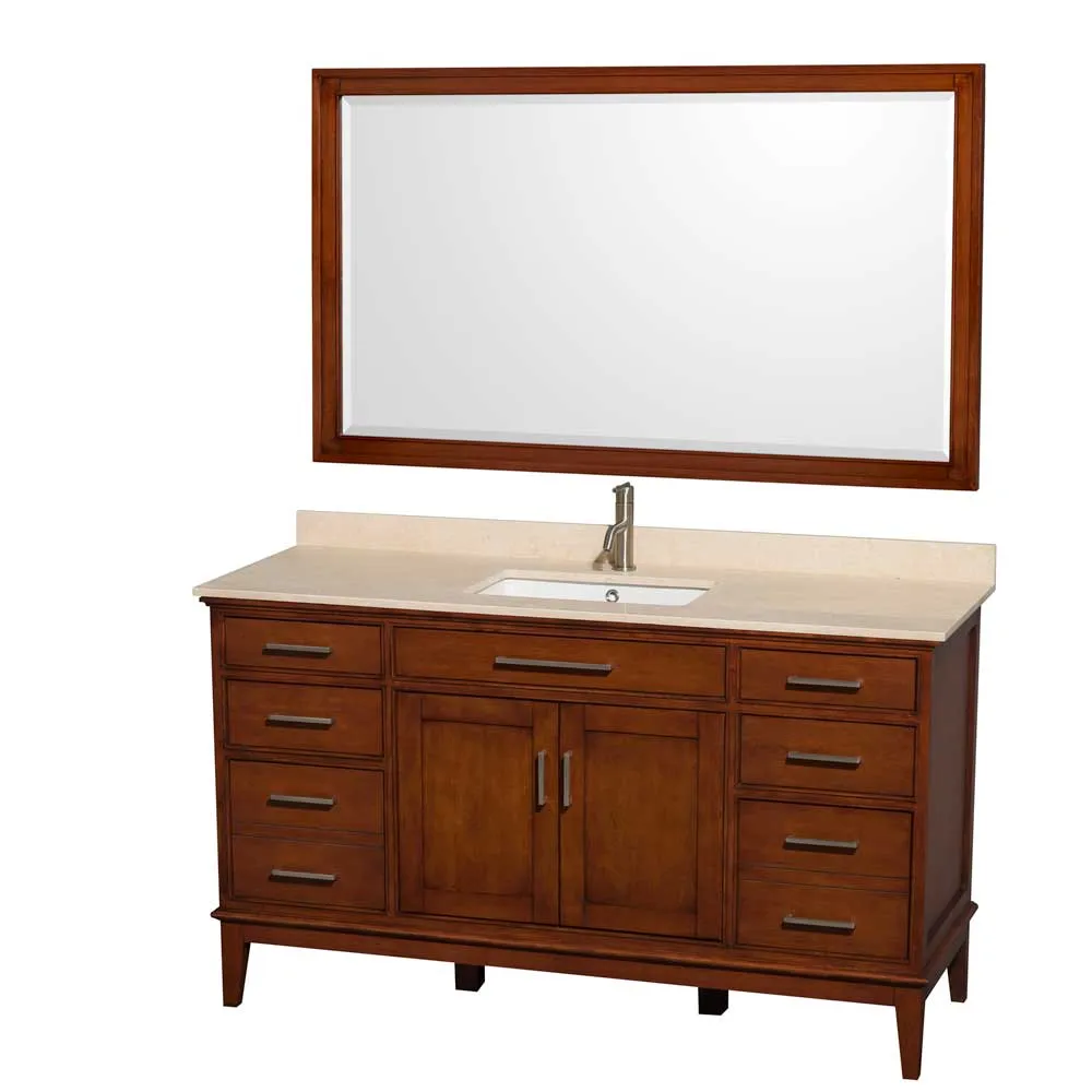 Hatton 60 Inch Single Bathroom Vanity in Light Chestnut