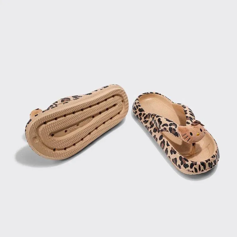 HelloKitty Leopard Chunky Thongs