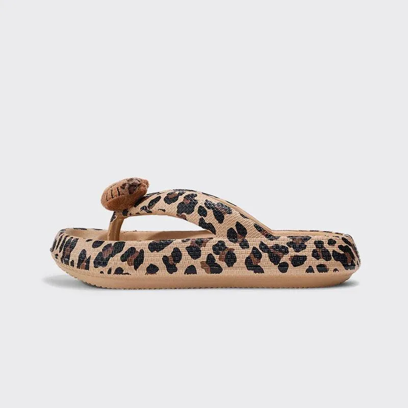 HelloKitty Leopard Chunky Thongs