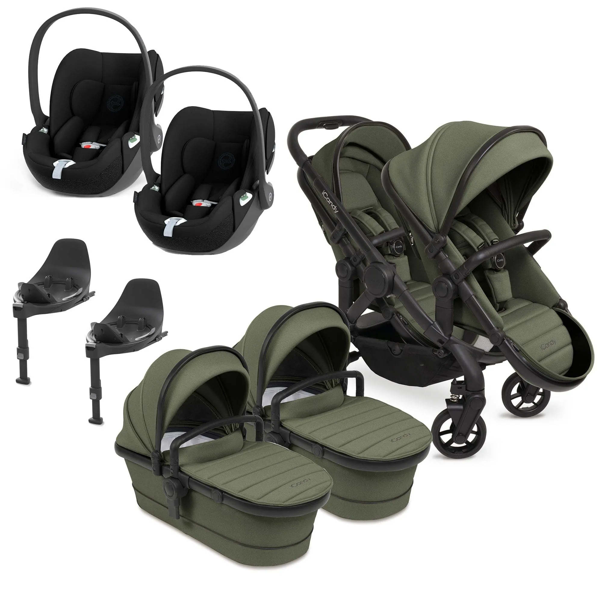 iCandy Peach 7 Twin Cybex Bundle in Ivy