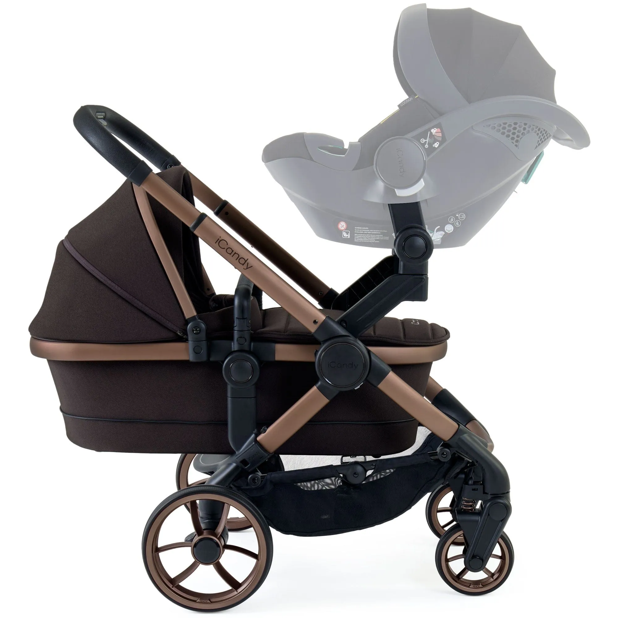 iCandy Peach 7 Twin Cybex Bundle in Pecan