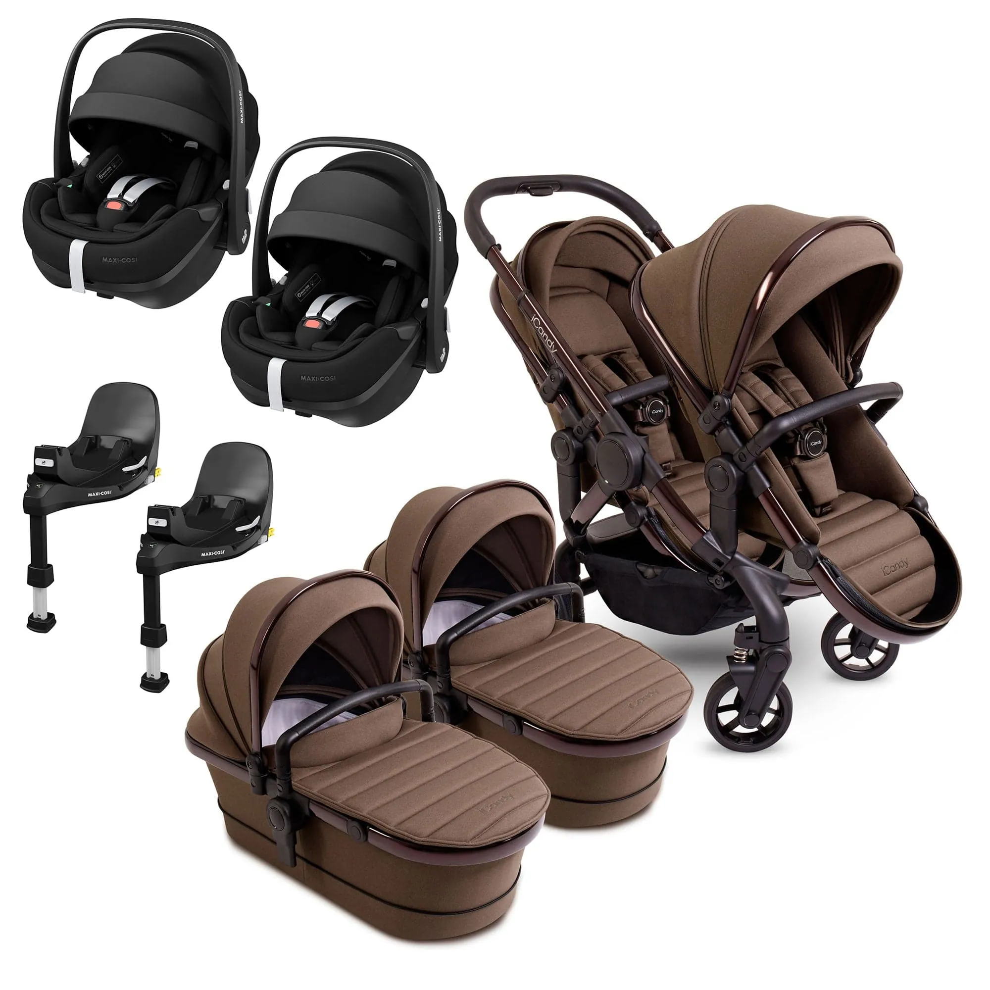 iCandy Peach 7 Twin Maxi-Cosi Bundle in Coco
