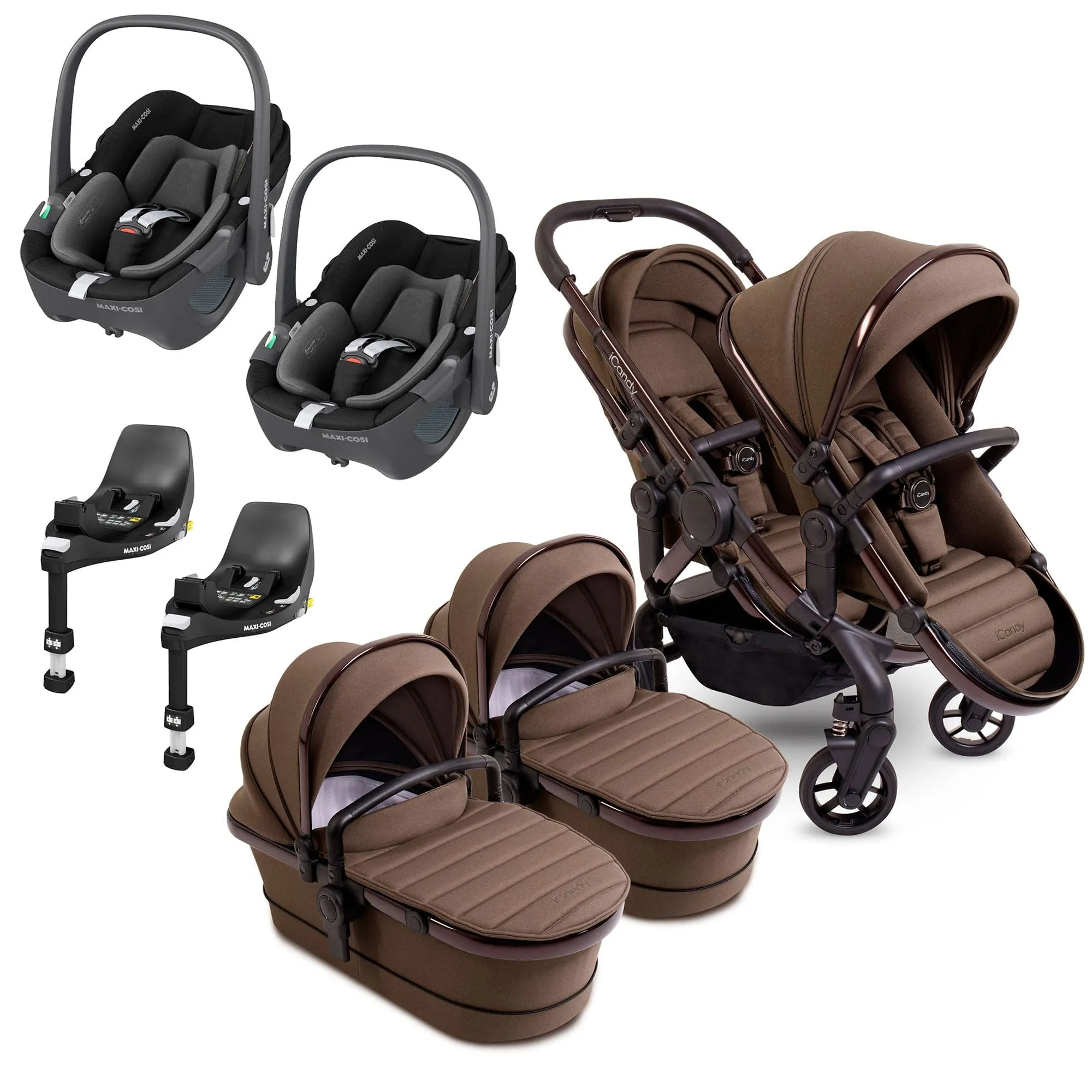 iCandy Peach 7 Twin Maxi-Cosi Bundle in Coco