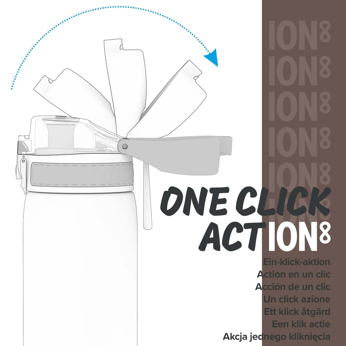 ION8 Leak Proof Water Bottle, Stainless Steel, 1200ML - Alaskan Blue