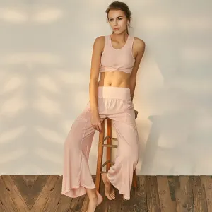 Knotty Sleeveless Ribbed Twist Front Cut Out Crop Top