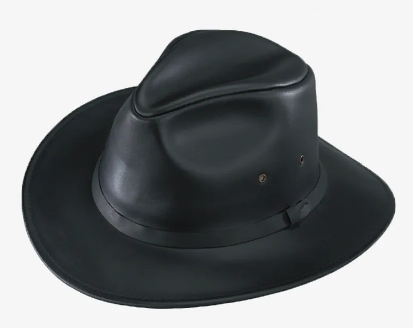 leather fedora