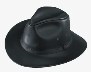 leather fedora