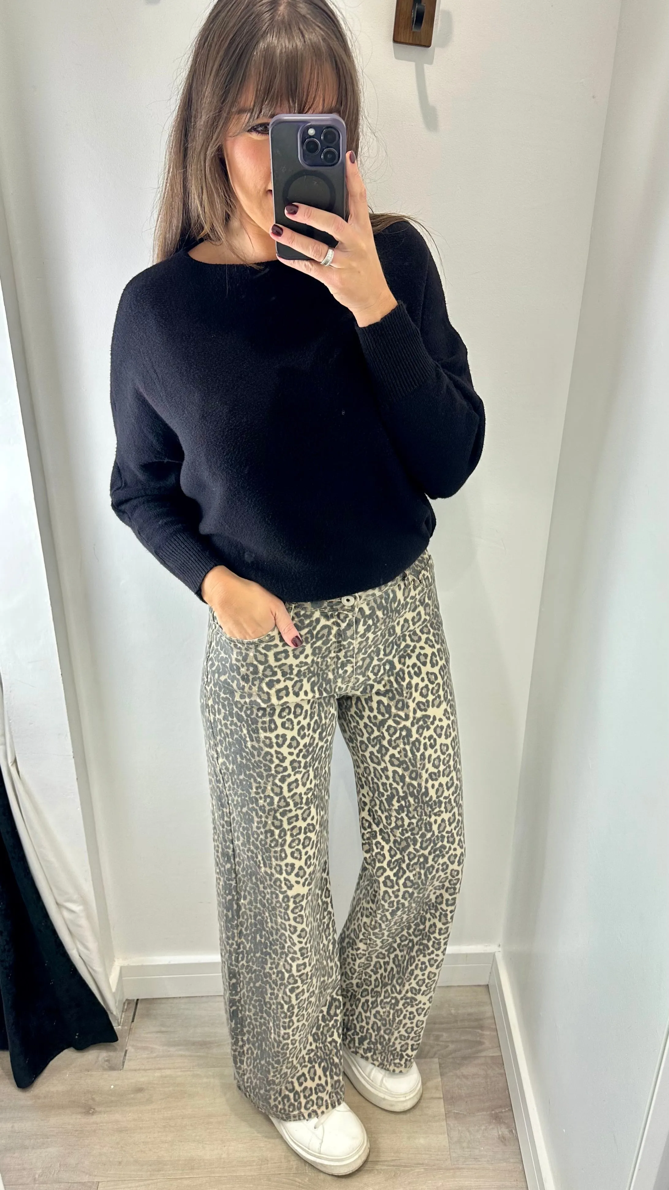 LEOPARD PRINT DAD FIT JEAN