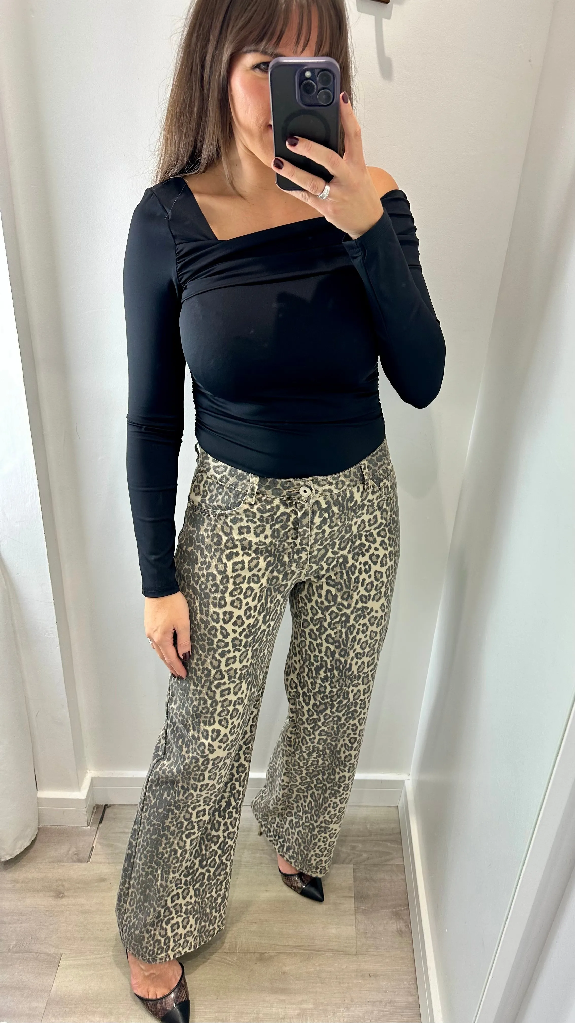 LEOPARD PRINT DAD FIT JEAN