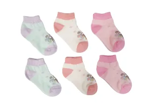 Little Team Cotton Rich Trainer Socks Butterfly Green 6Pk (0-6yrs)