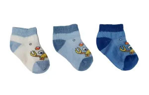 Little Team Cotton Rich Trainer Socks Crab Blue 3Pk (0-6mths)