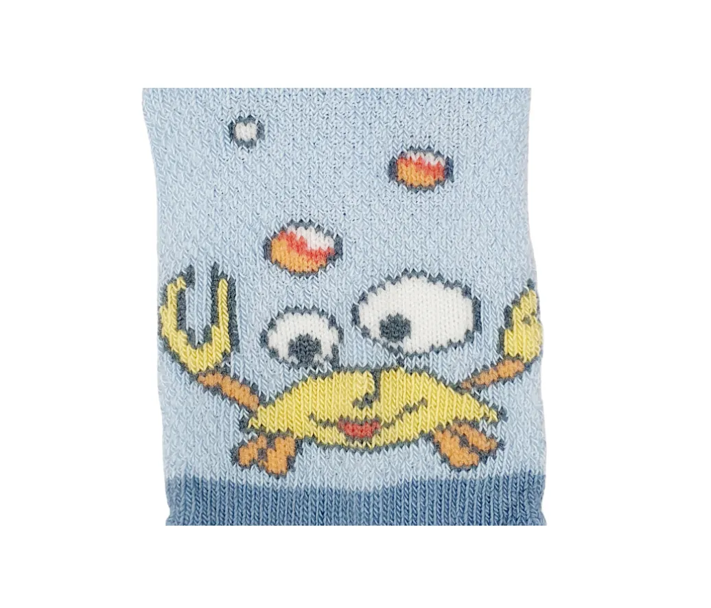 Little Team Cotton Rich Trainer Socks Crab Blue 3Pk (0-6mths)