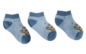 Little Team Cotton Rich Trainer Socks Crab Blue 3Pk (2-3yrs)