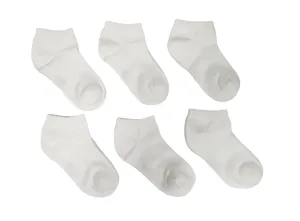 Little Team Cotton Rich Trainer Socks White 6Pk (3-8yrs)