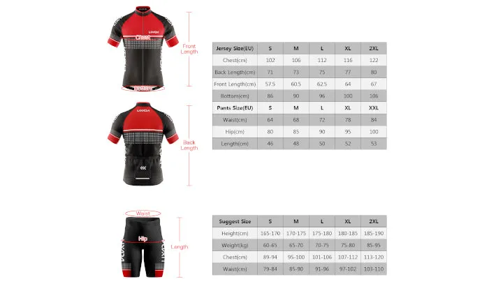 Lixada Men Cycling Jersey Set - MTB Cycling Outfit Set