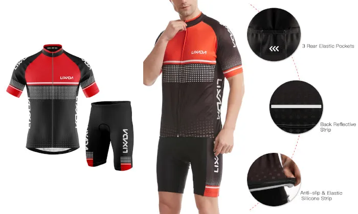 Lixada Men Cycling Jersey Set - MTB Cycling Outfit Set