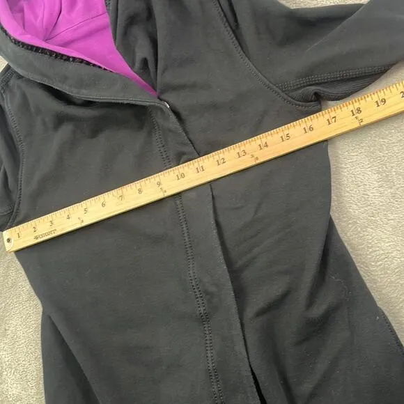 Lululemon XS, 4 Awareness Wrap Black Soft Hoodie Jacket Shacket Purple Ombre